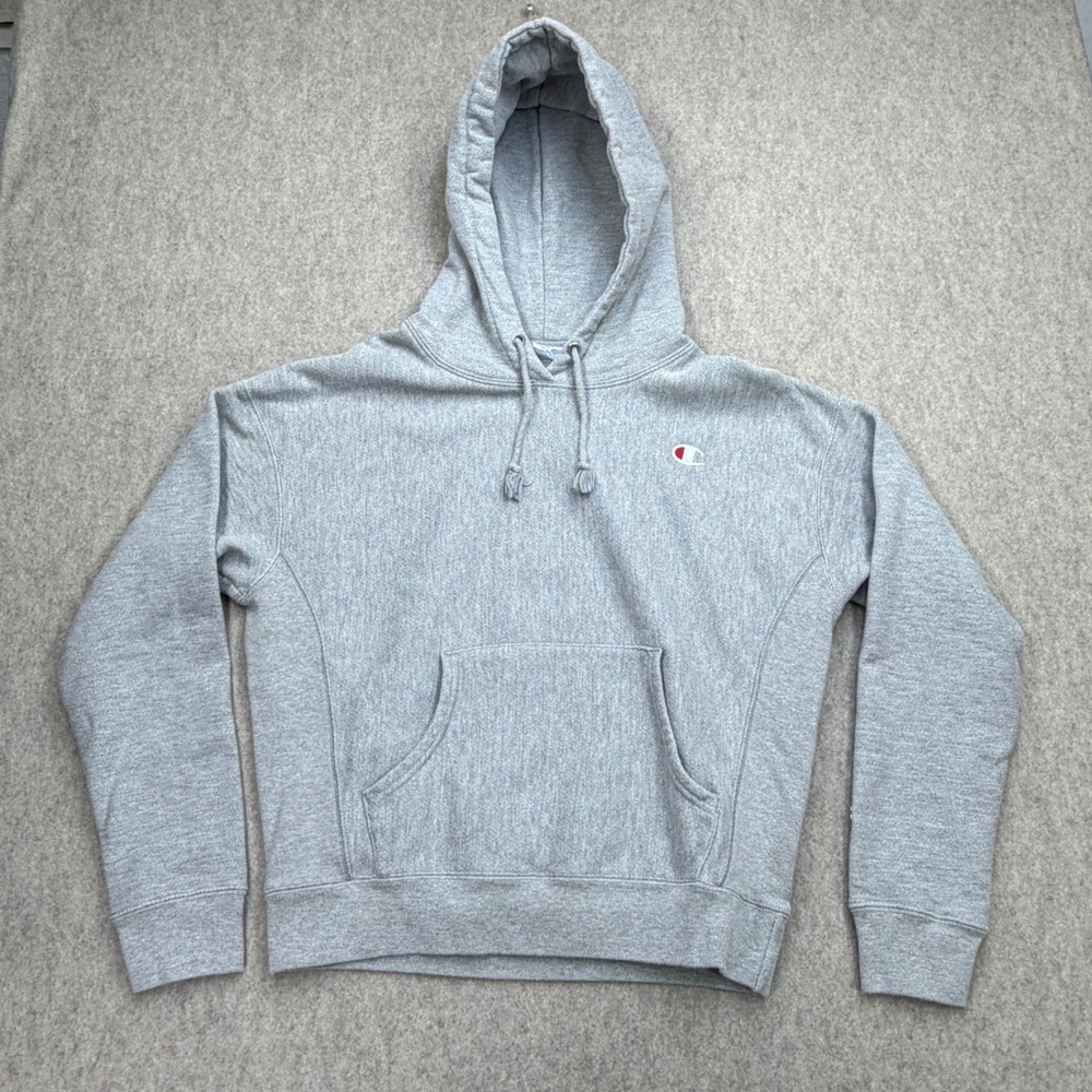 Champion Reverse Weave Hoodie Women M Gray Athleisure Sporty Gorp Streetwear